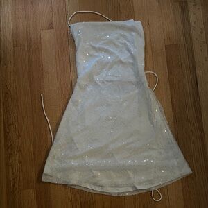 Beginning Boutique White Sequin Dress